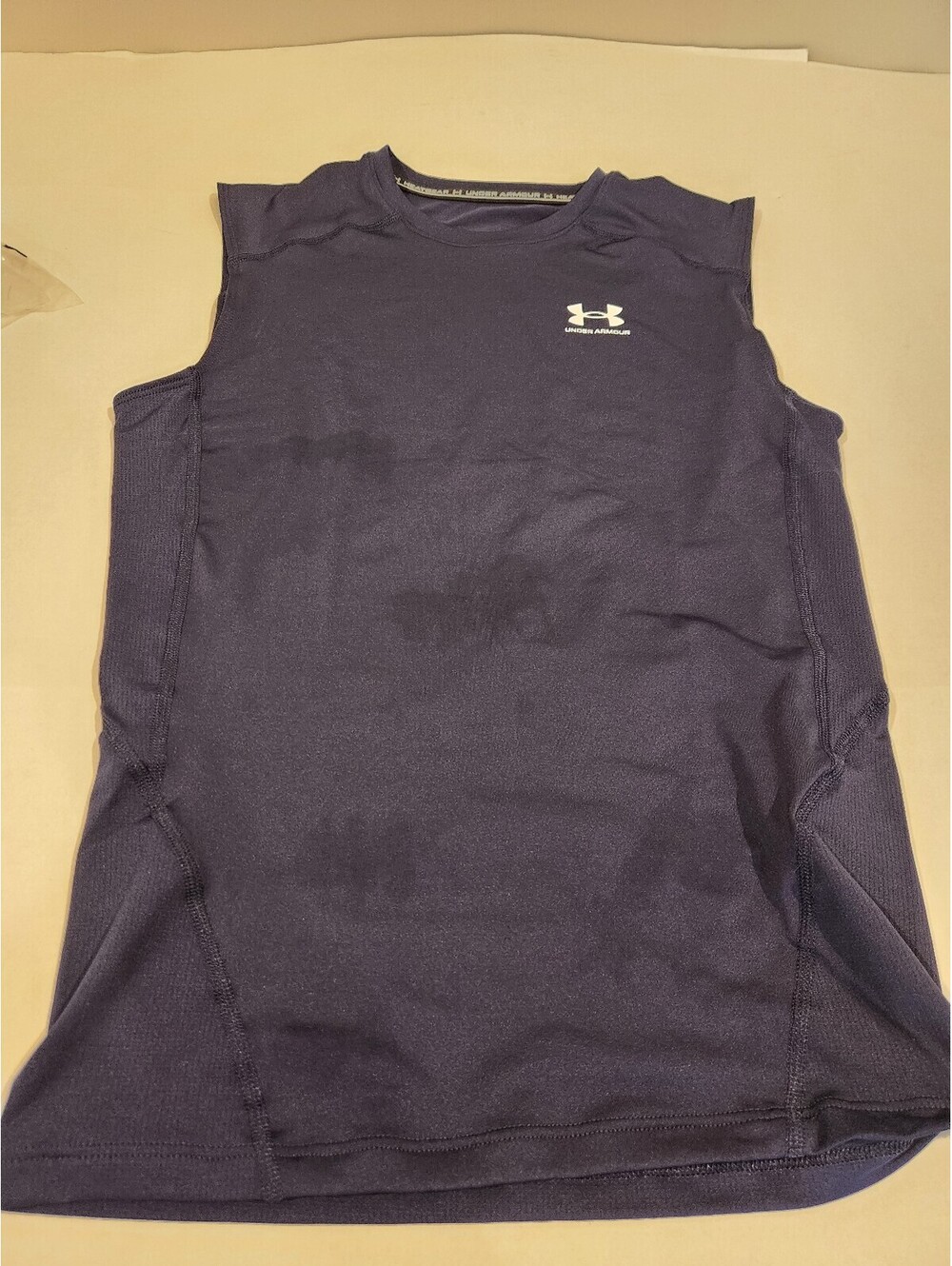 Under Armour HeatGear Compression Sleeveless Shirt Men's Large Navy